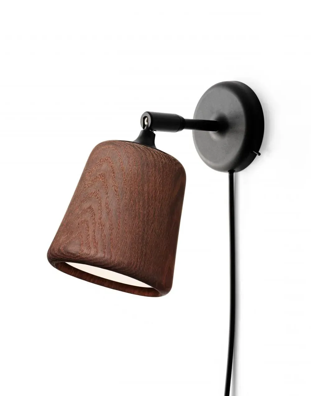 Wall Lamp with Pivoting Head - Black, Smoked Oak
