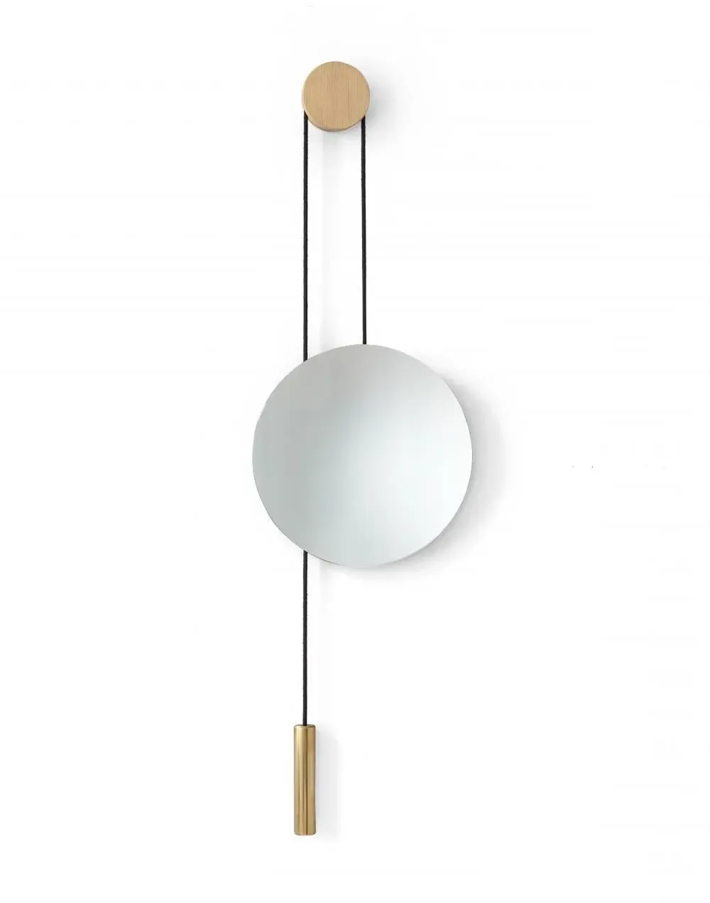 Wall Mirror with Steel Weight - Burned, Oak