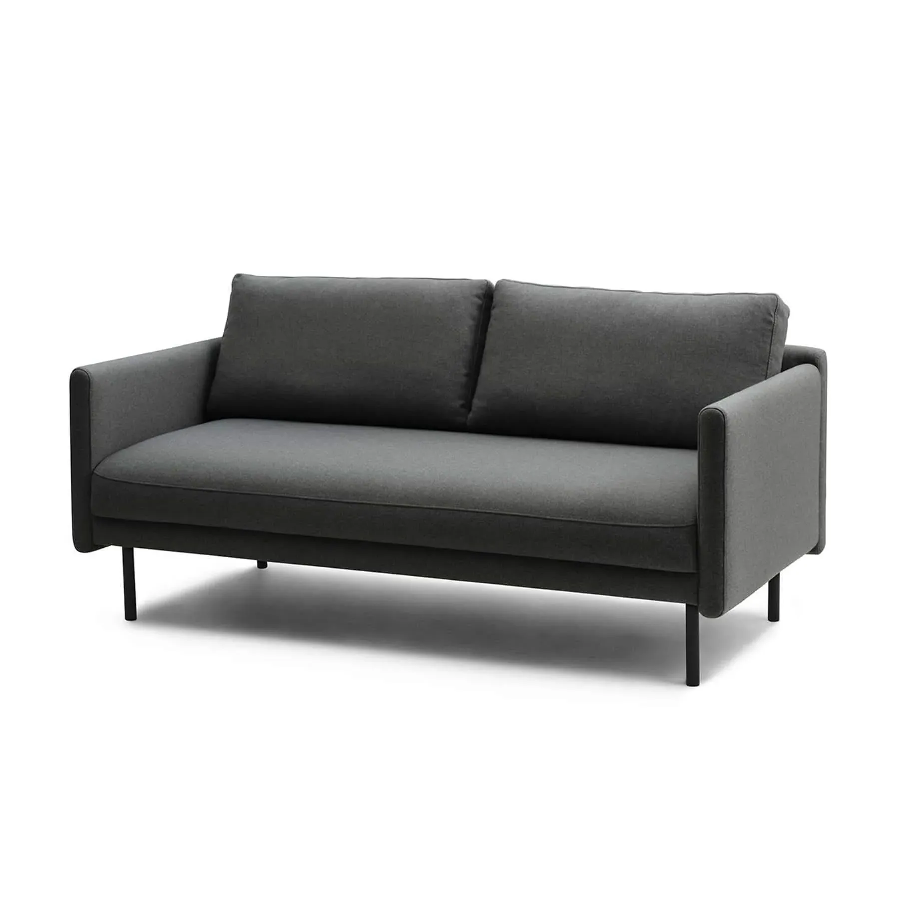 2-Seater Sofa with Steel Legs - Dark Grey