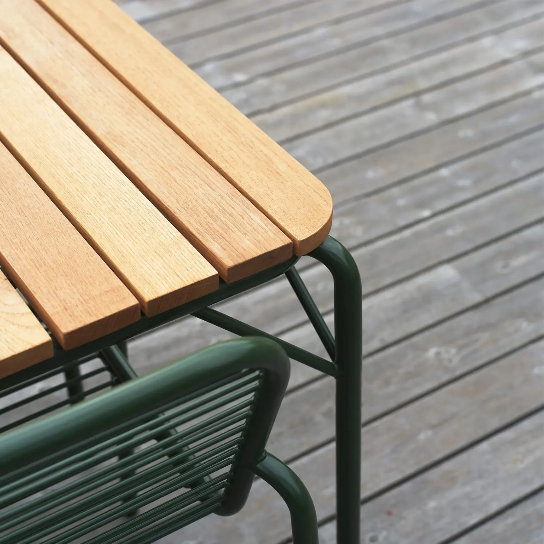 200cm Garden Table - Dark Green, Steel