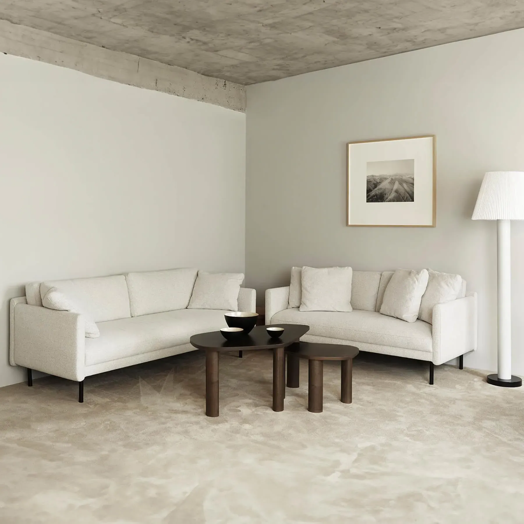 3-Seater Sofa with Steel Legs - Dark Grey