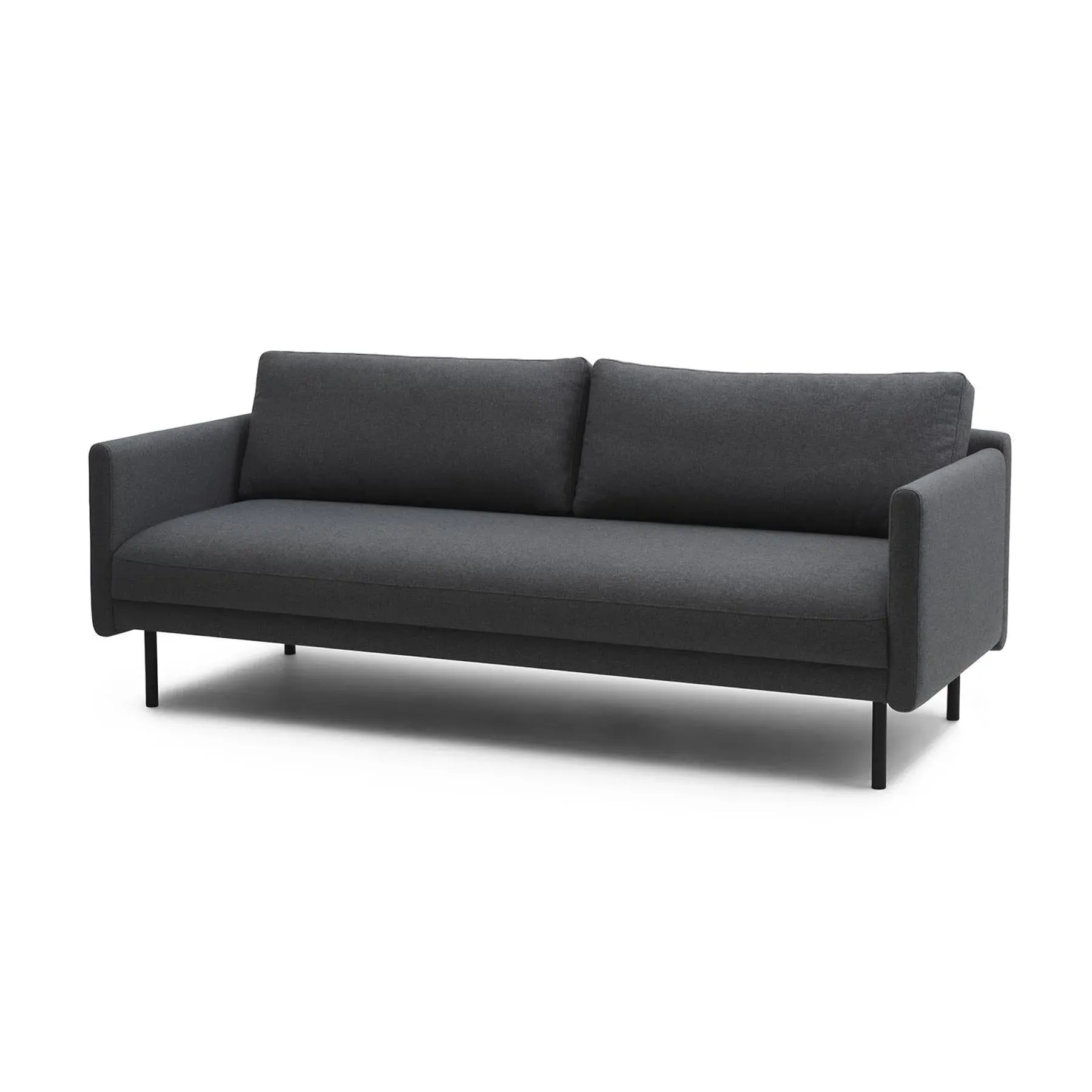 3-Seater Sofa with Steel Legs - Dark Grey