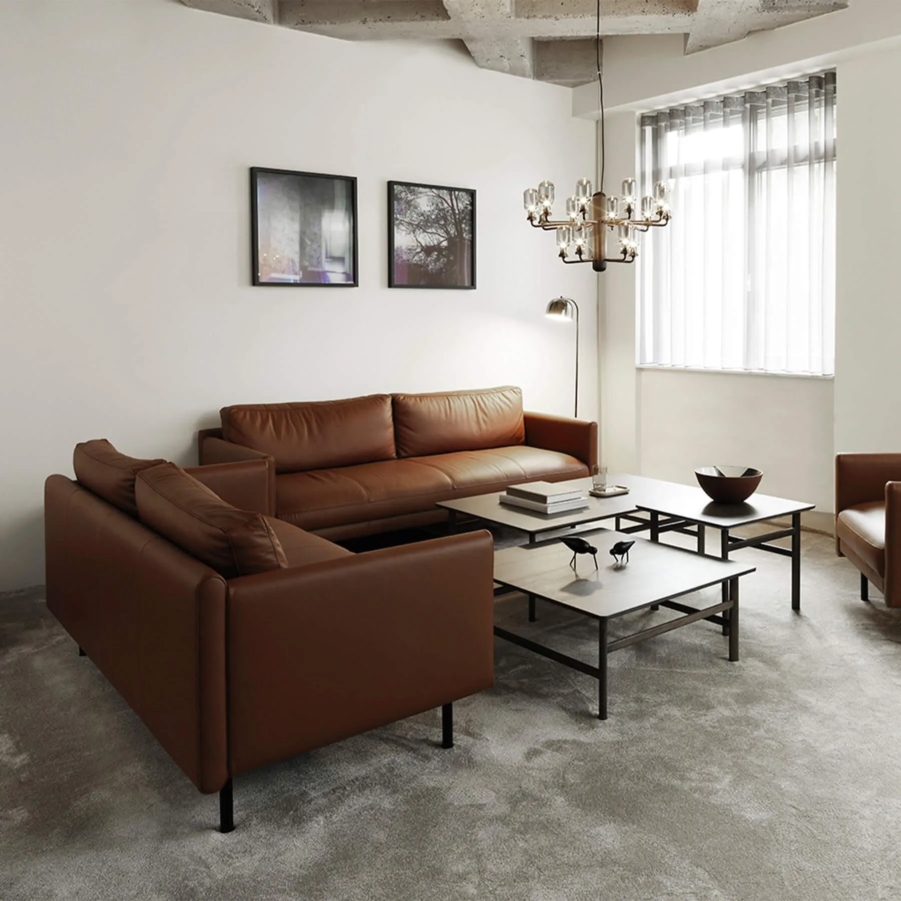 3-Seater Sofa with Steel Legs - Off White
