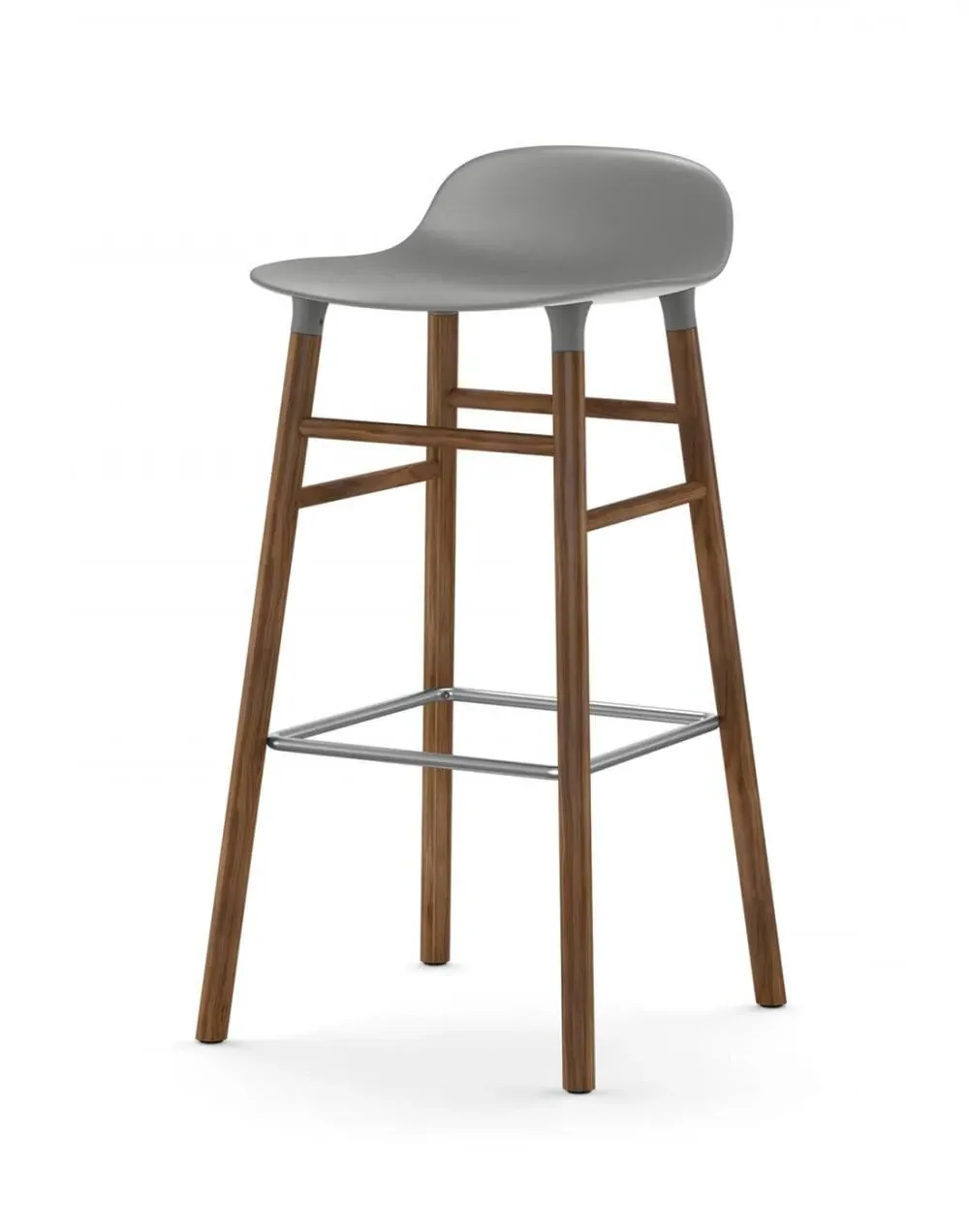 65cm Barstool with Wooden Legs - Red, Oak
