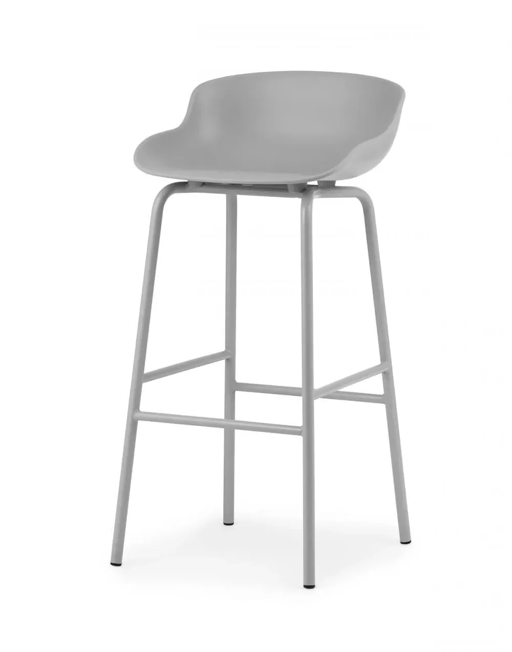 75cm Bar Stool with Organic Design - Grey image
