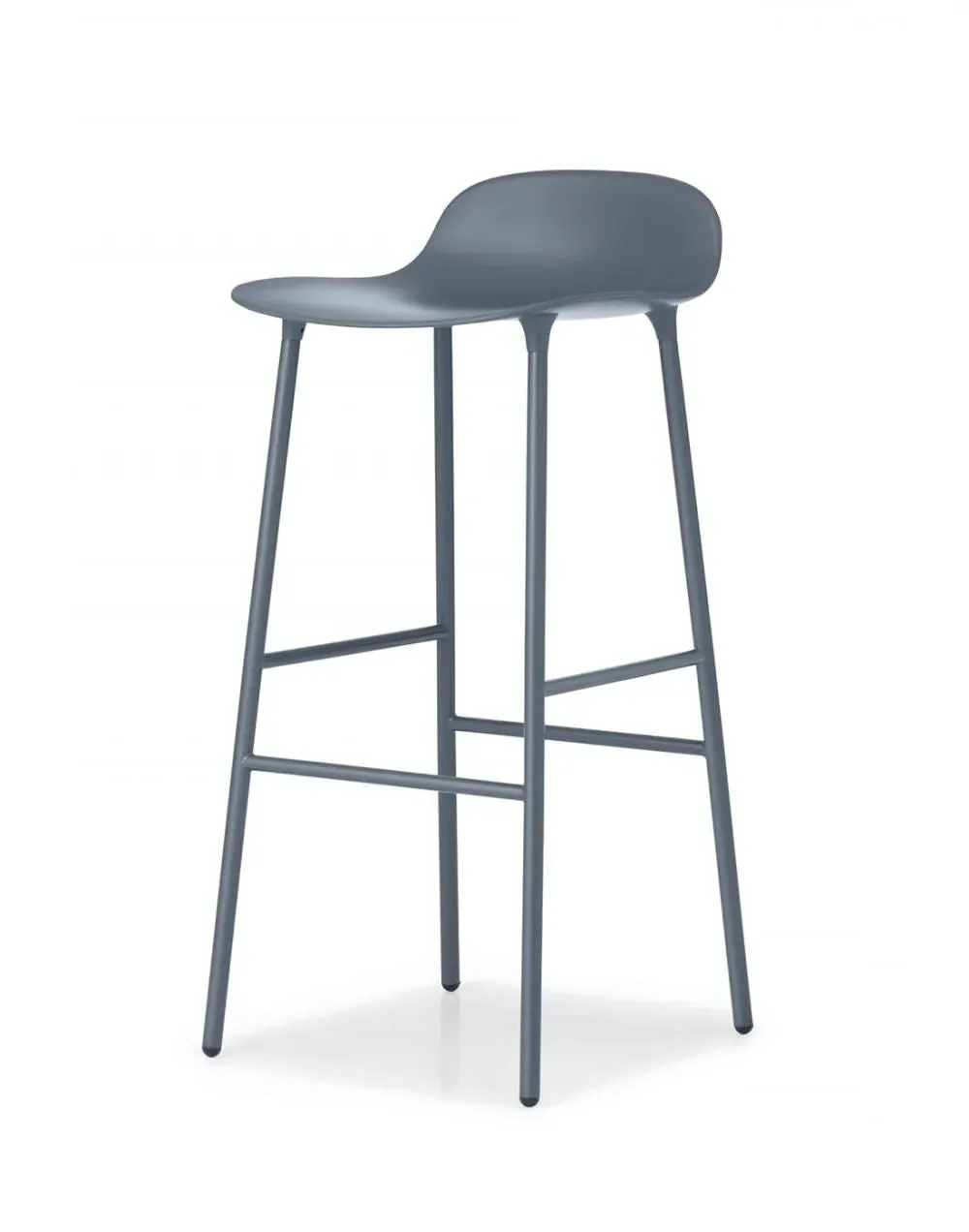 75cm Barstool with Metal Legs - Blue, Plastic