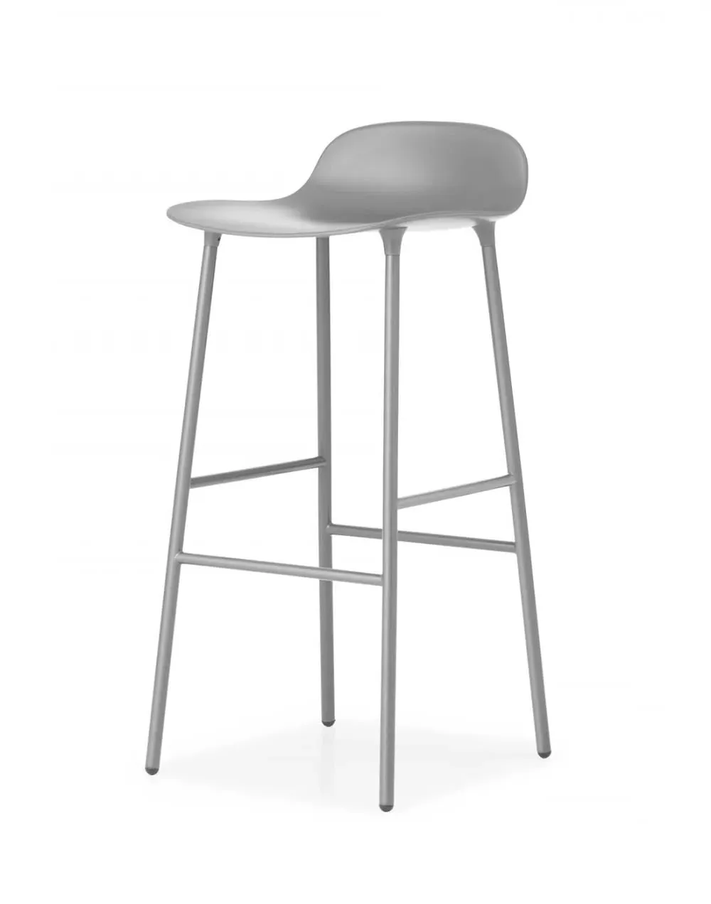 75cm Barstool with Metal Legs - Grey, Plastic