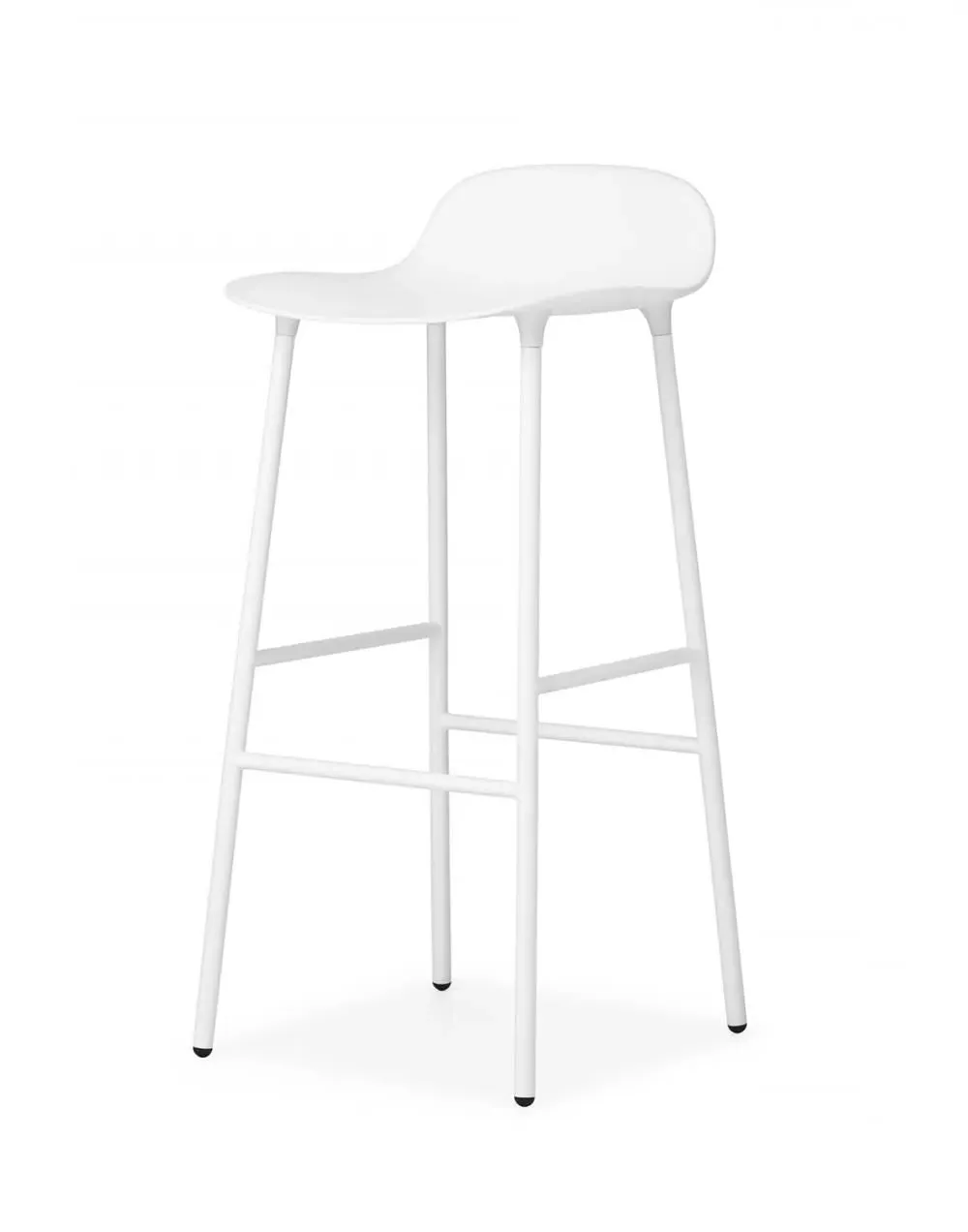 75cm Barstool with Metal Legs - White, Plastic