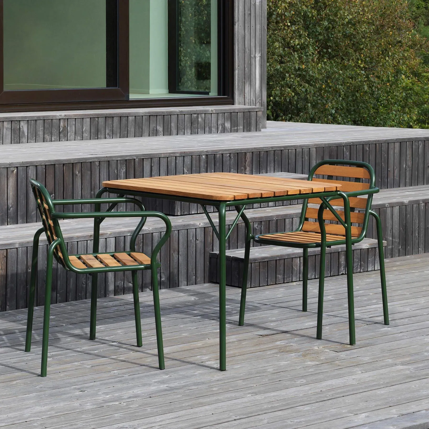 80cm Garden Table - Dark Green, Steel