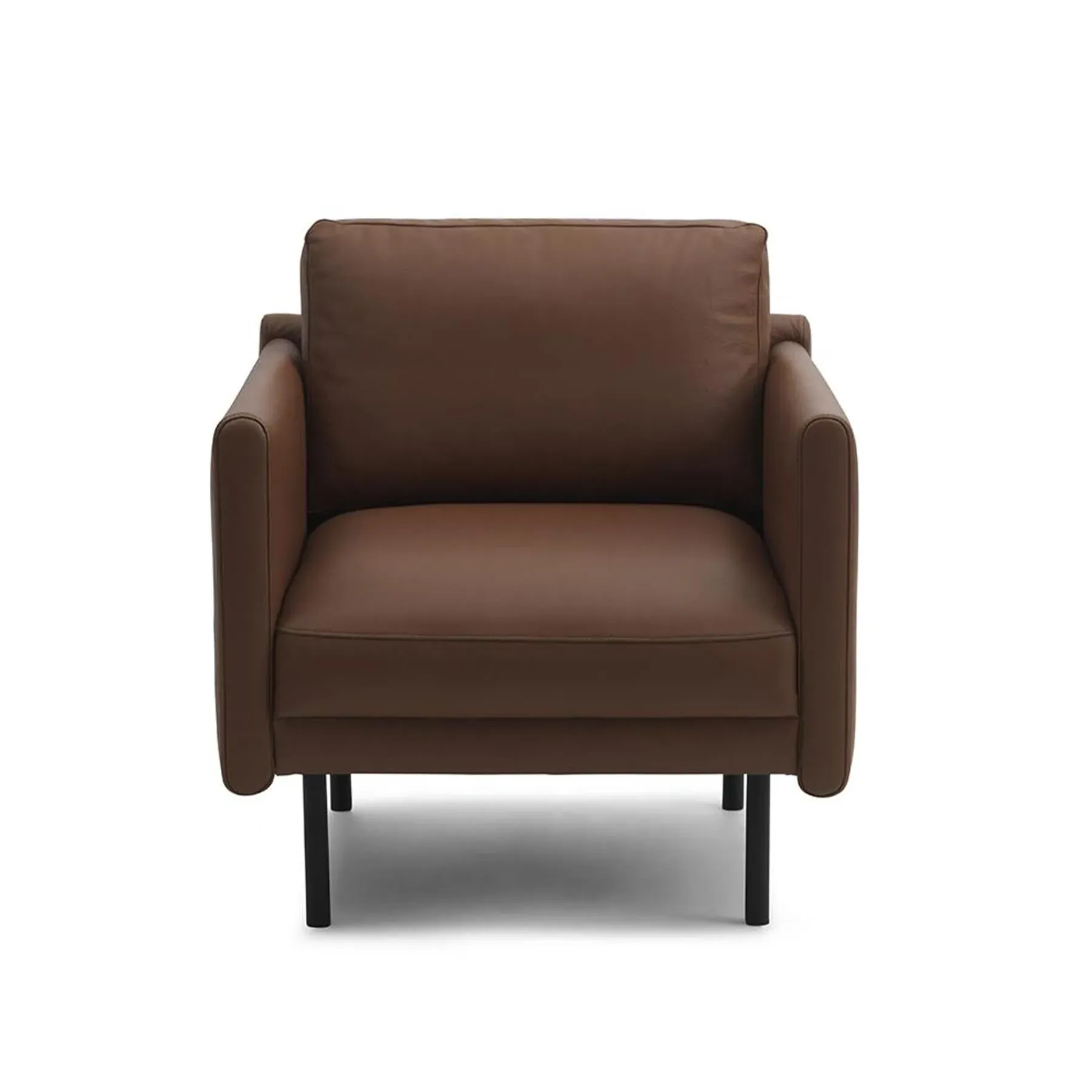 Armchair with Wooden Frame - Cognac, Leather