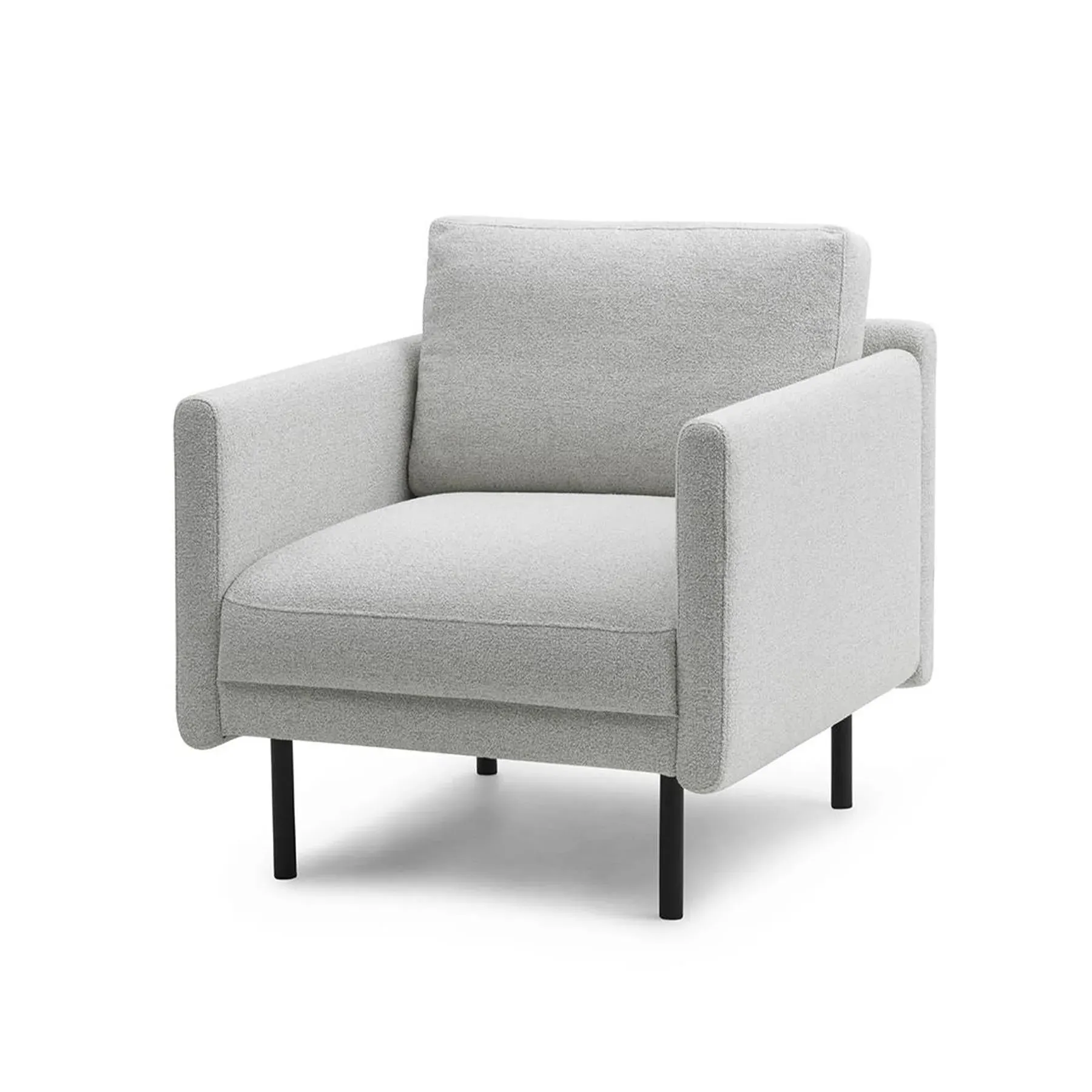 Armchair with Wooden Frame - Dark Grey, Fabric