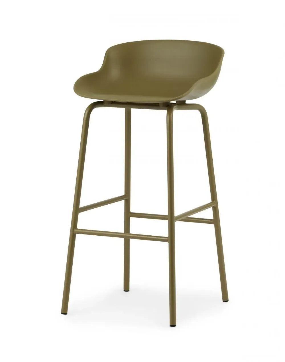 Bar Stool with Curved Back - Grey