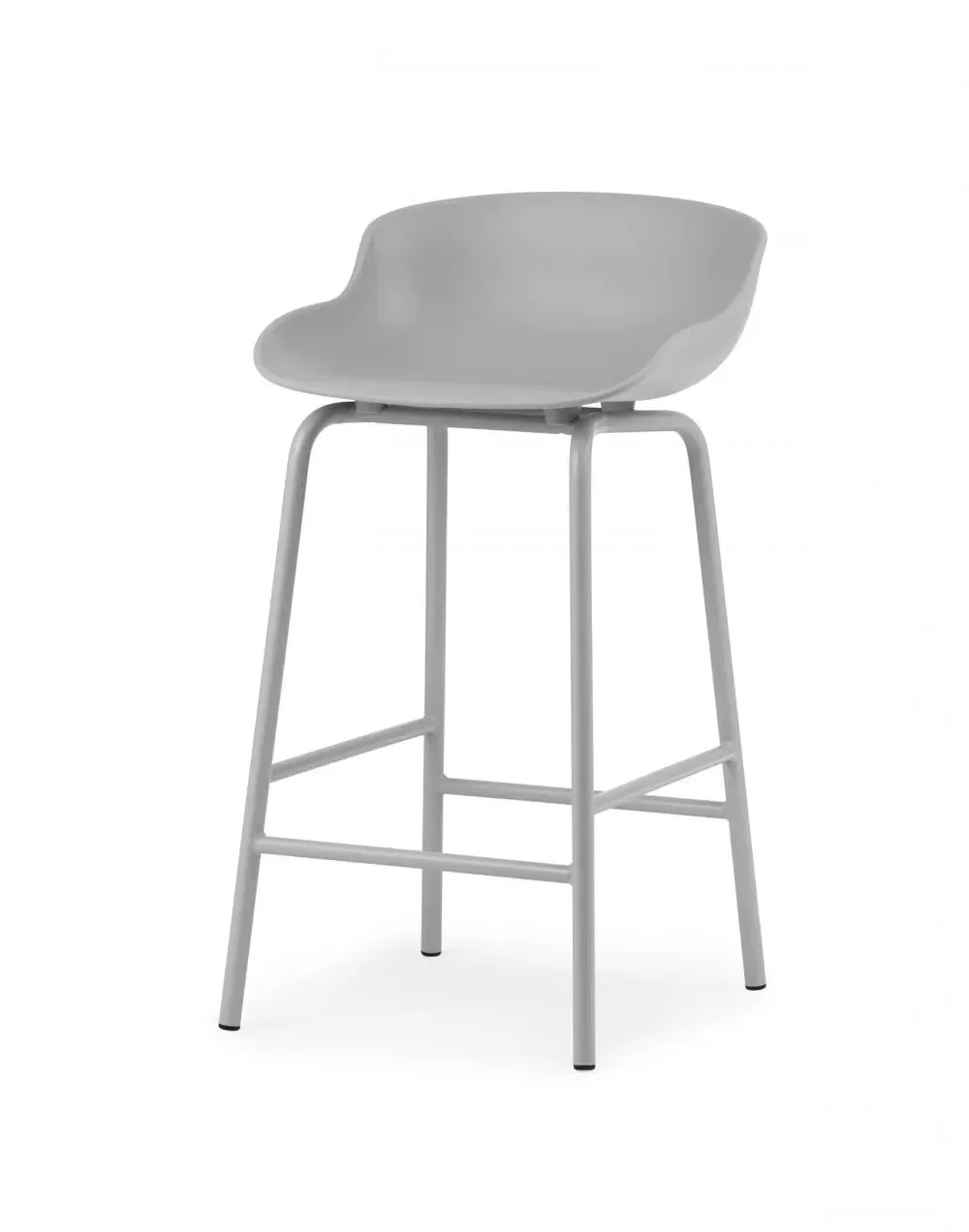 Bar Stool with Curved Back - Grey image