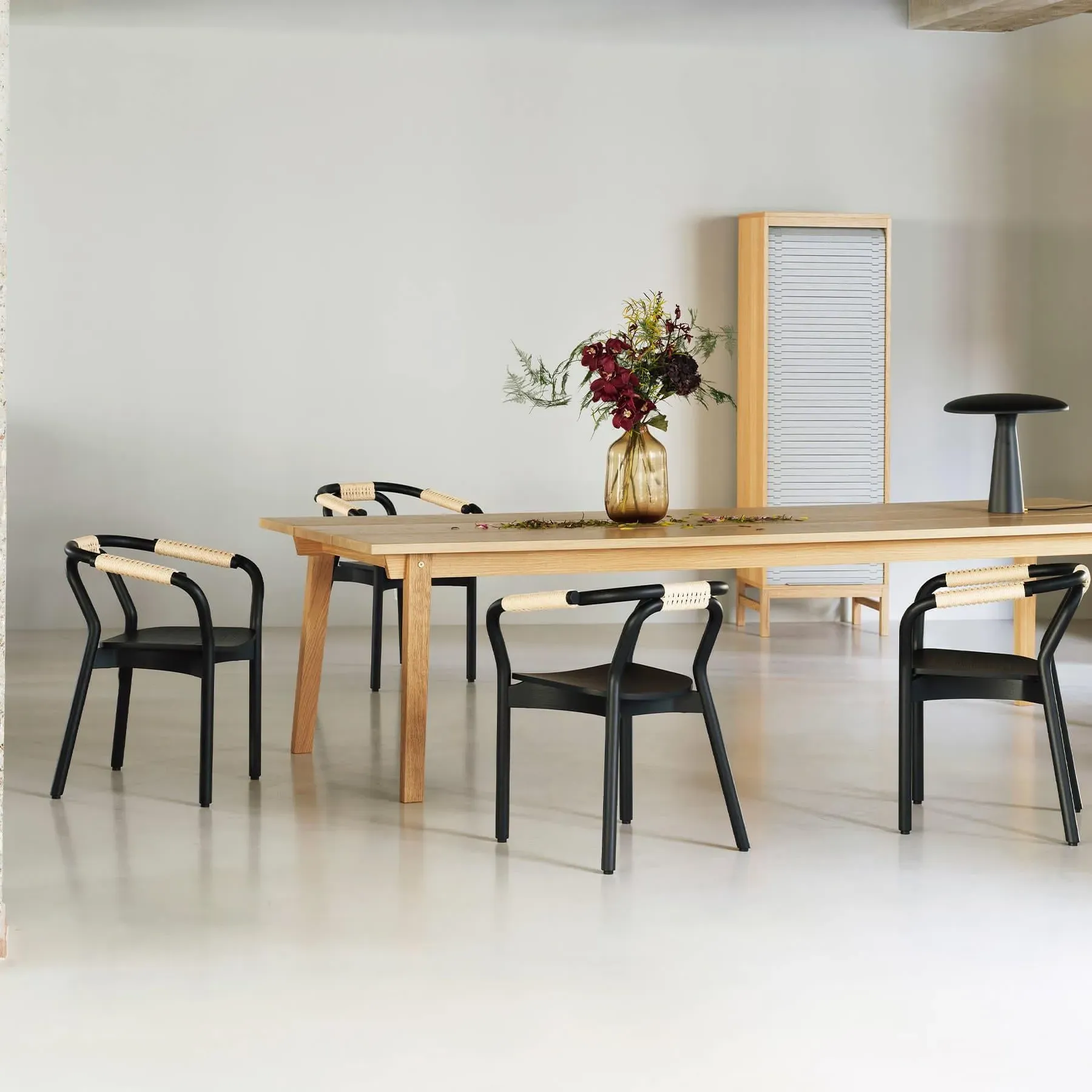 Dining Chair with Paper Cord - Black, Wood