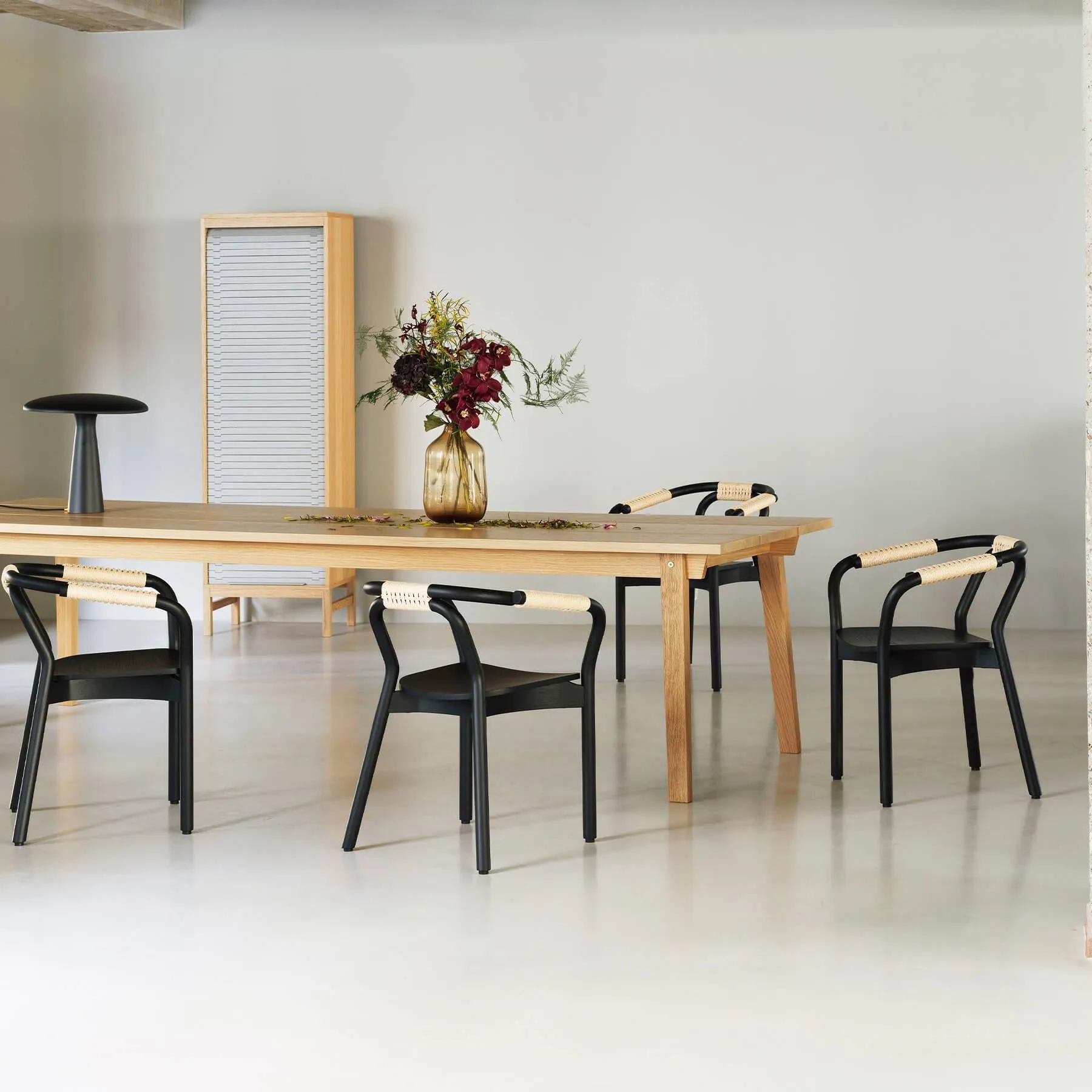 Dining Chair with Paper Cord - Black, Wood