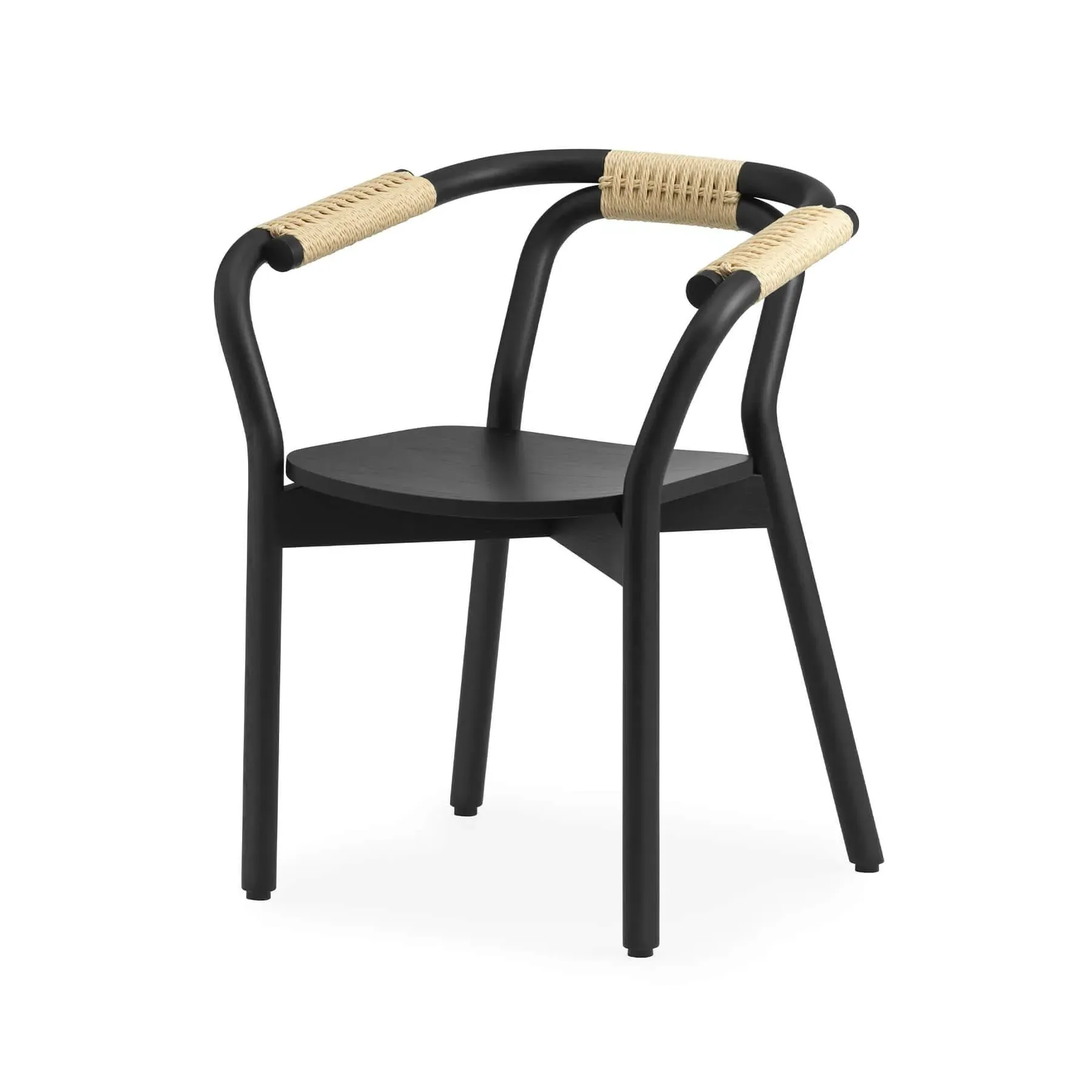 Dining Chair with Paper Cord - Black, Wood
