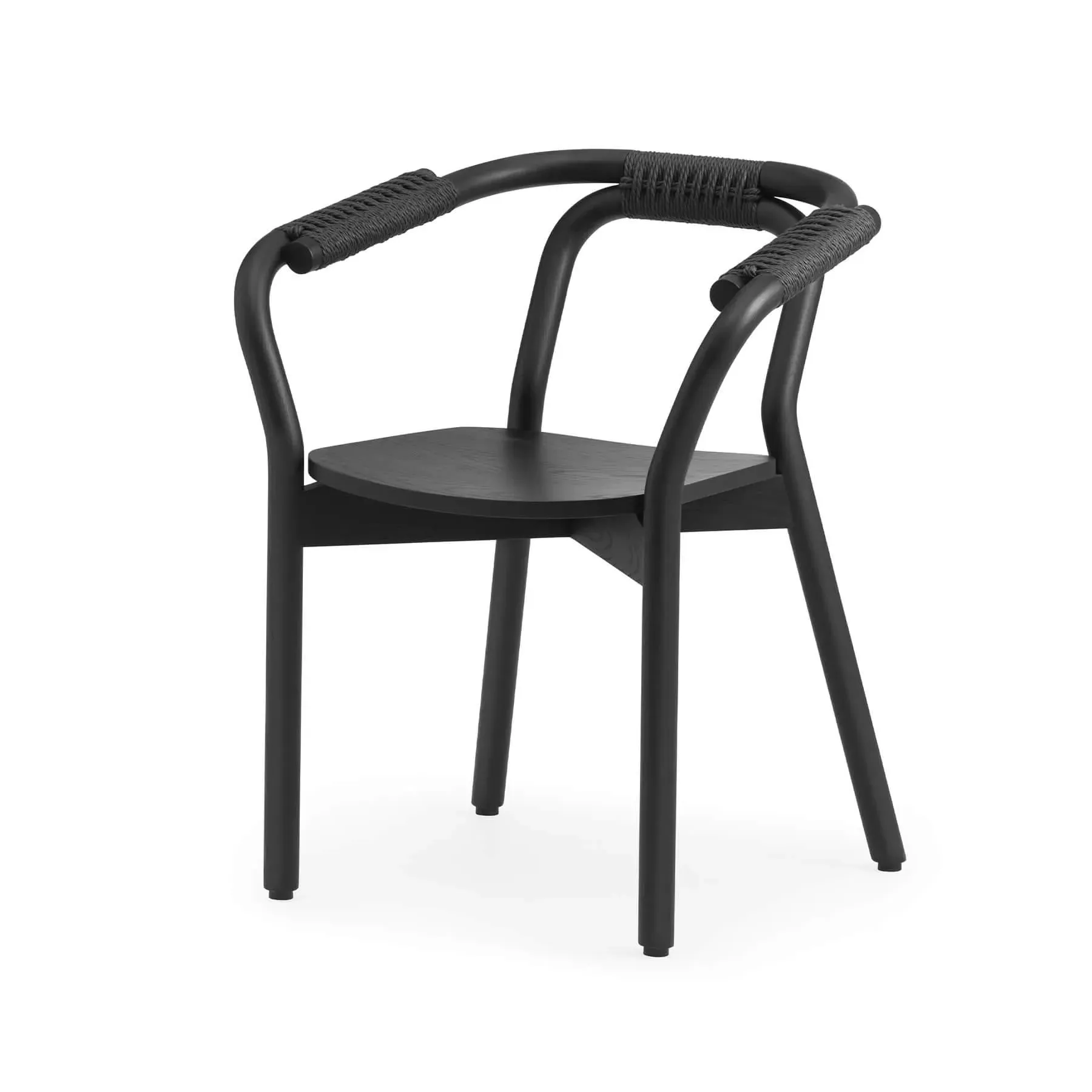 Dining Chair with Paper Cord - Black, Wood image