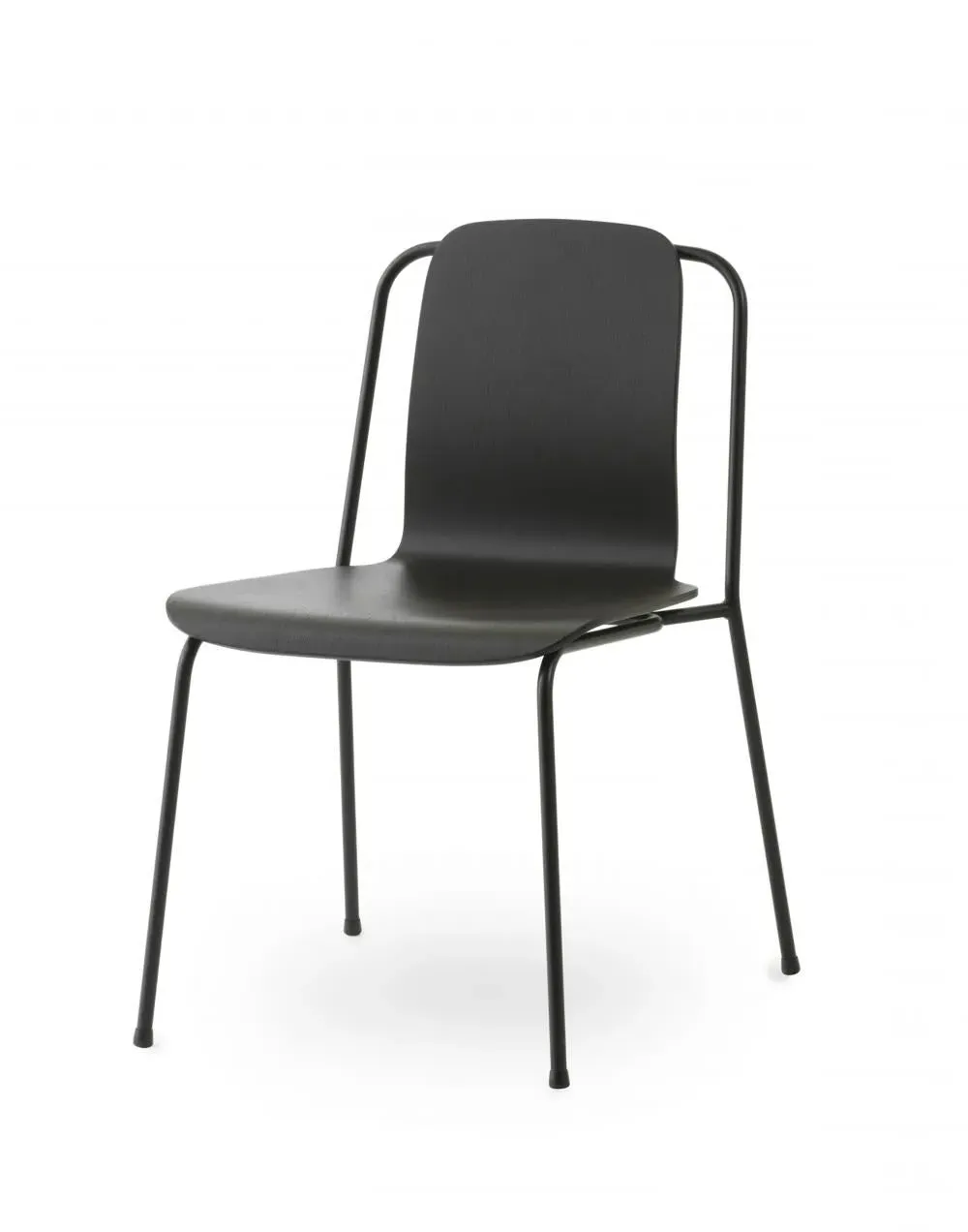 Dining Chair with Steel Frame - Black, Veneer image