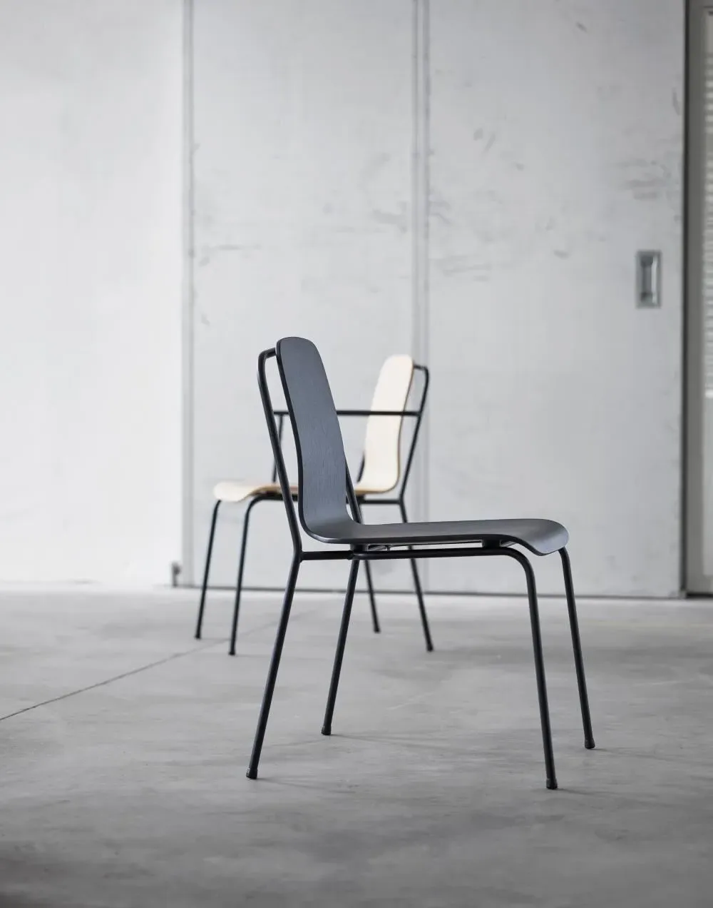 Dining Chair with Steel Frame - Green, Veneer