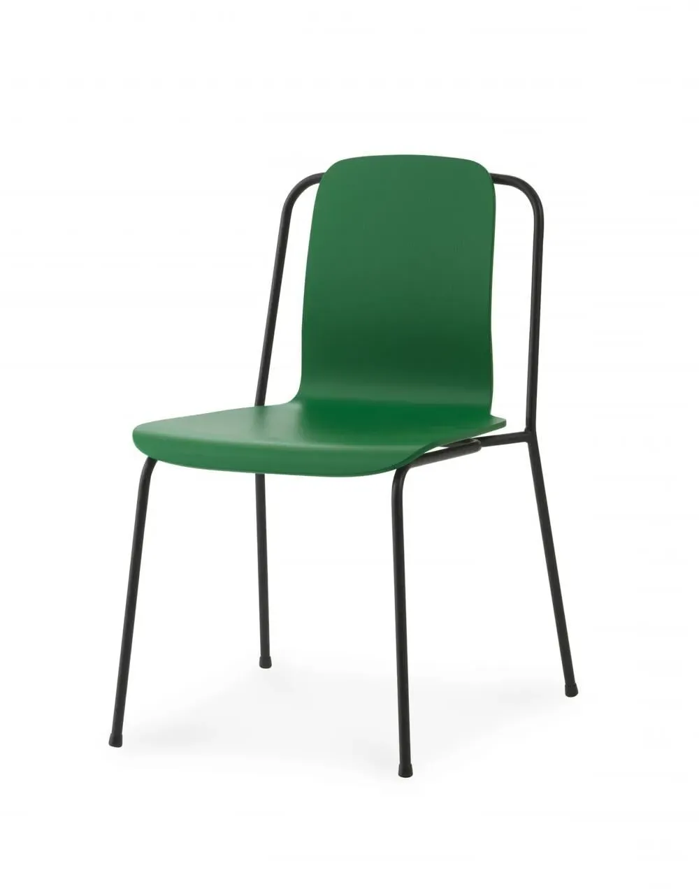 Dining Chair with Steel Frame - Green, Veneer