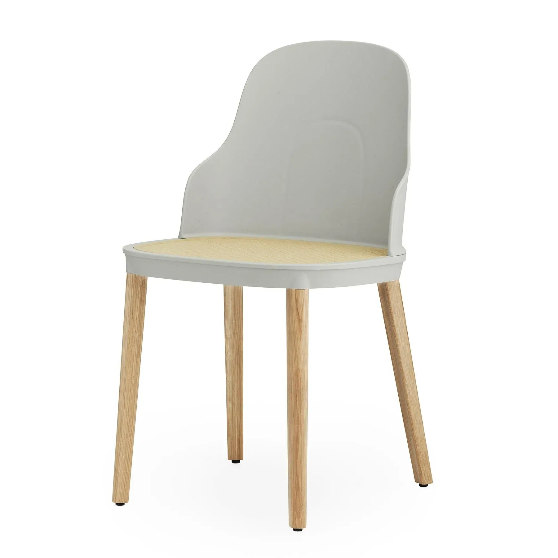 Dining Chair with Wicker Seat - Black, Polypropylene