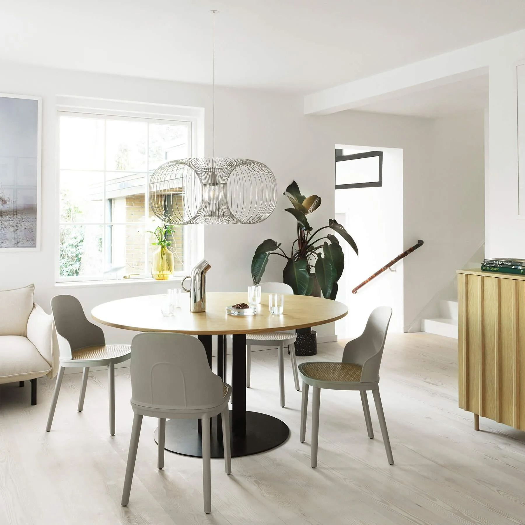 Dining Chair with Wicker Seat - Green, Polypropylene