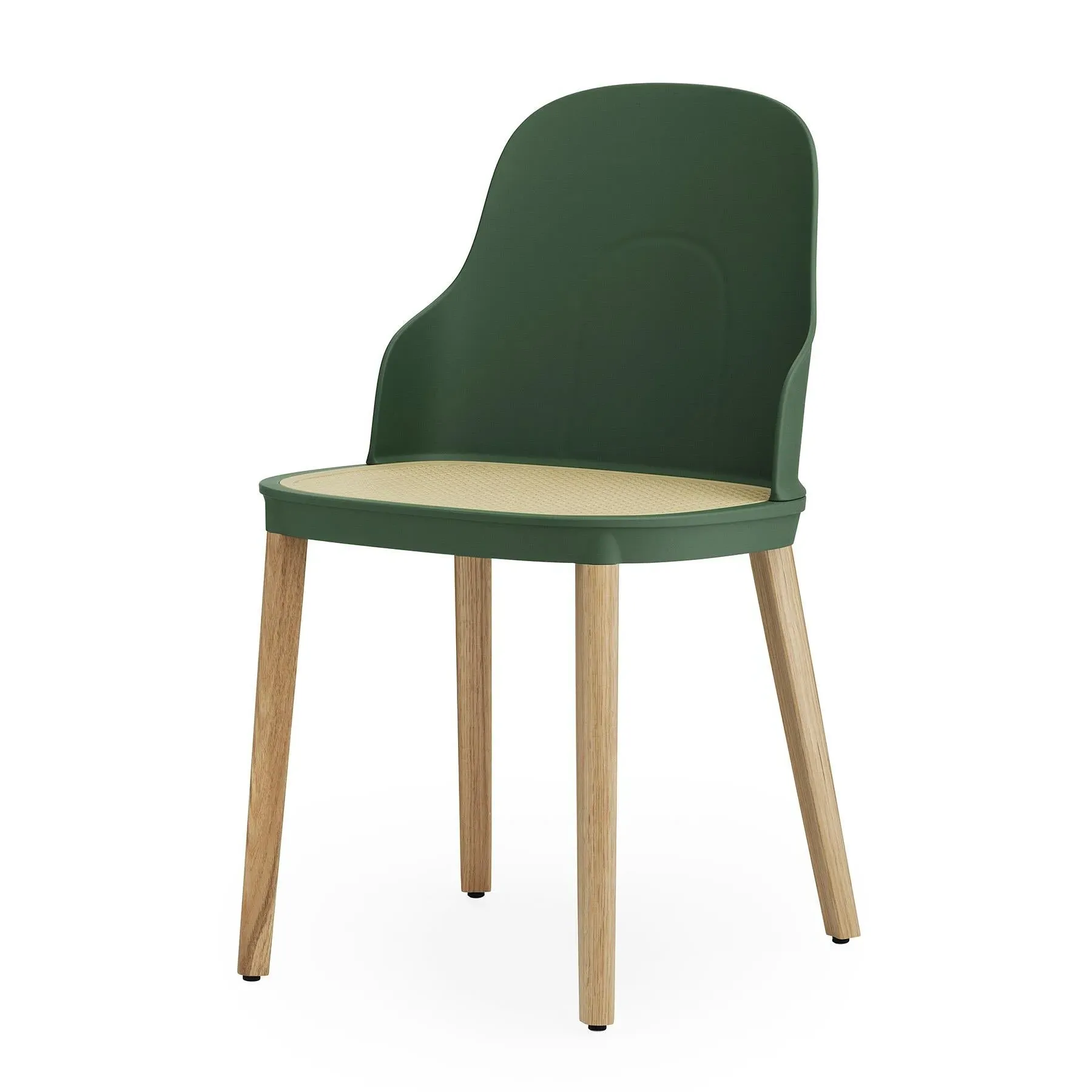 Dining Chair with Wicker Seat - Green, Polypropylene