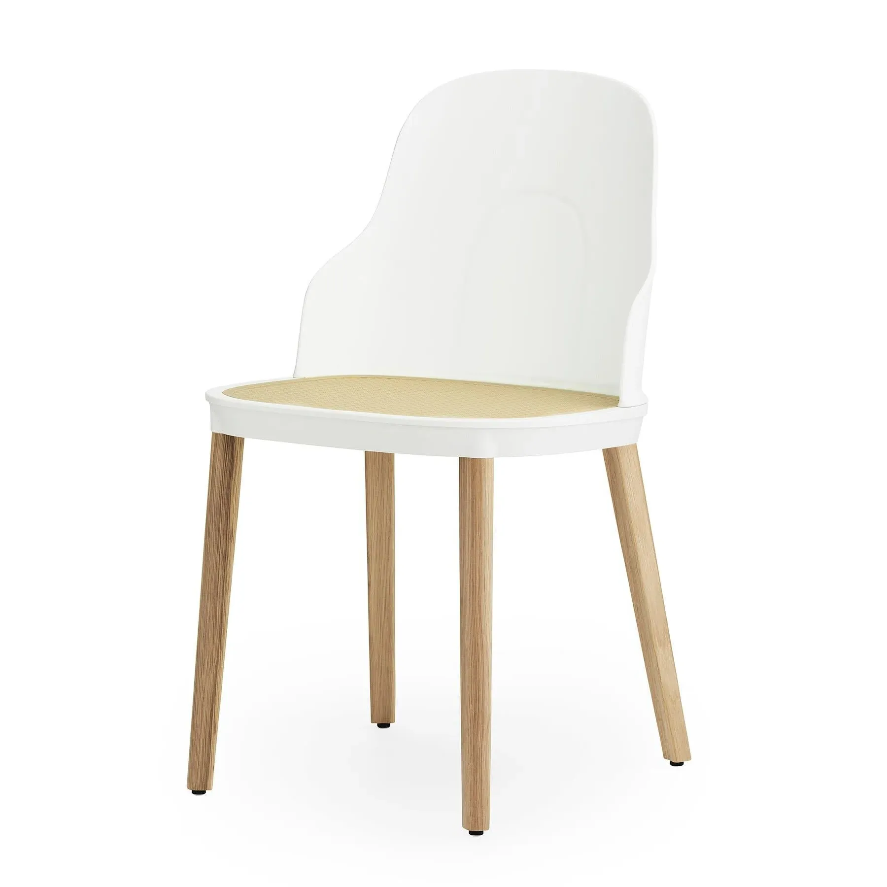 Dining Chair with Wicker Seat - White, Polypropylene