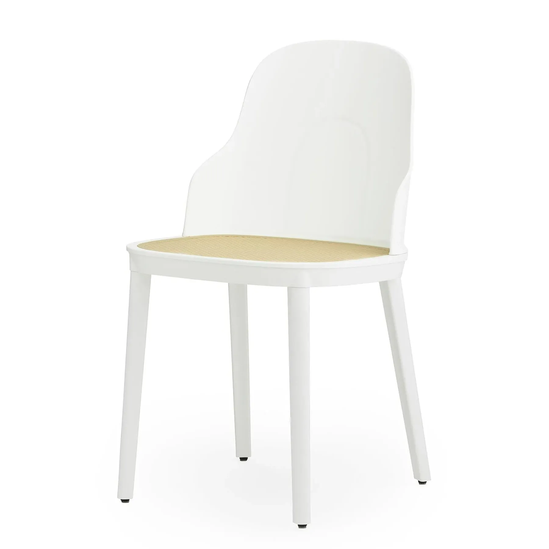 Dining Chair with Wicker Seat - White, Polypropylene