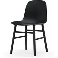Form Chair with Wooden Legs - Black, Black Oak
