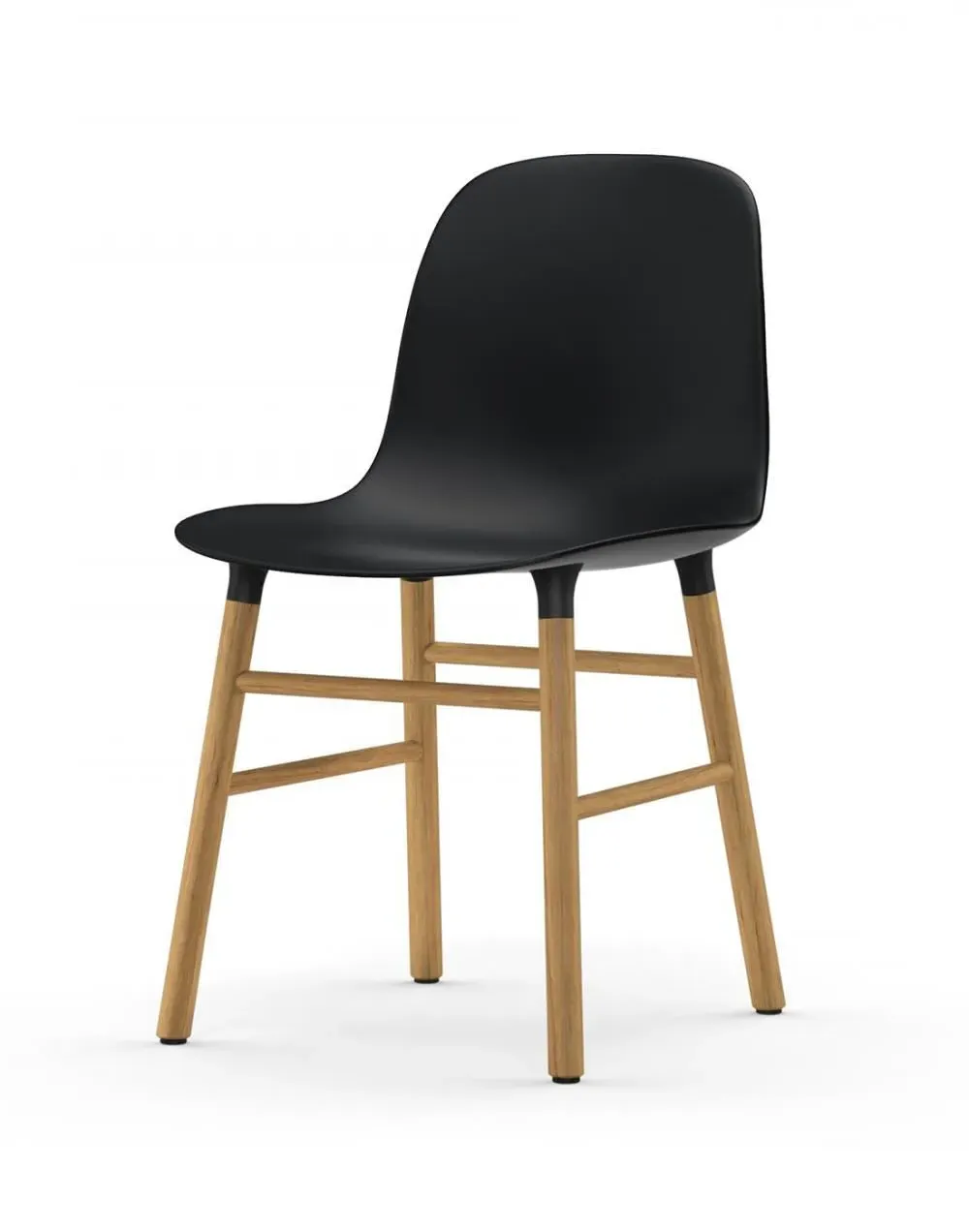 Form Chair with Wooden Legs - Black, Oak