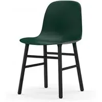 Form Chair with Wooden Legs - Green, Black Oak