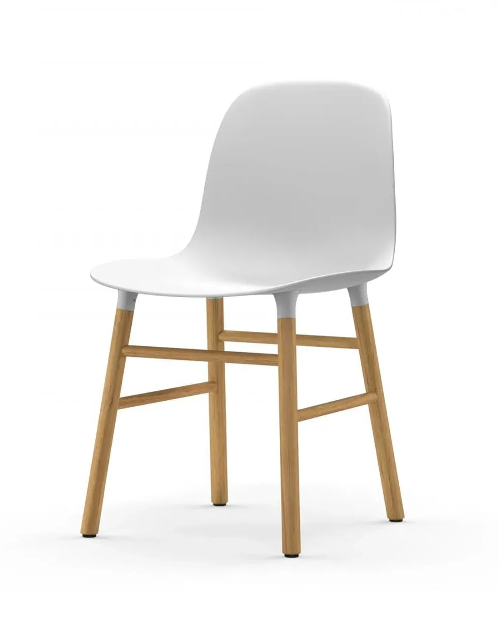 Form Chair with Wooden Legs - Green, Oak