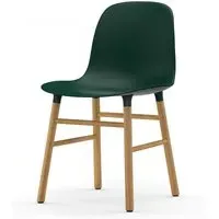 Form Chair with Wooden Legs - Green, Oak