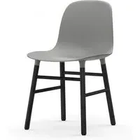 Form Chair with Wooden Legs - Grey, Black Oak