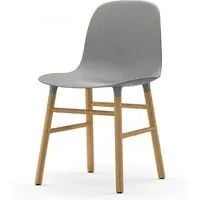 Form Chair with Wooden Legs - Grey, Oak