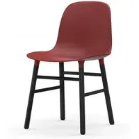 Form Chair with Wooden Legs - Red, Black Oak