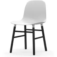 Form Chair with Wooden Legs - White, Black Oak