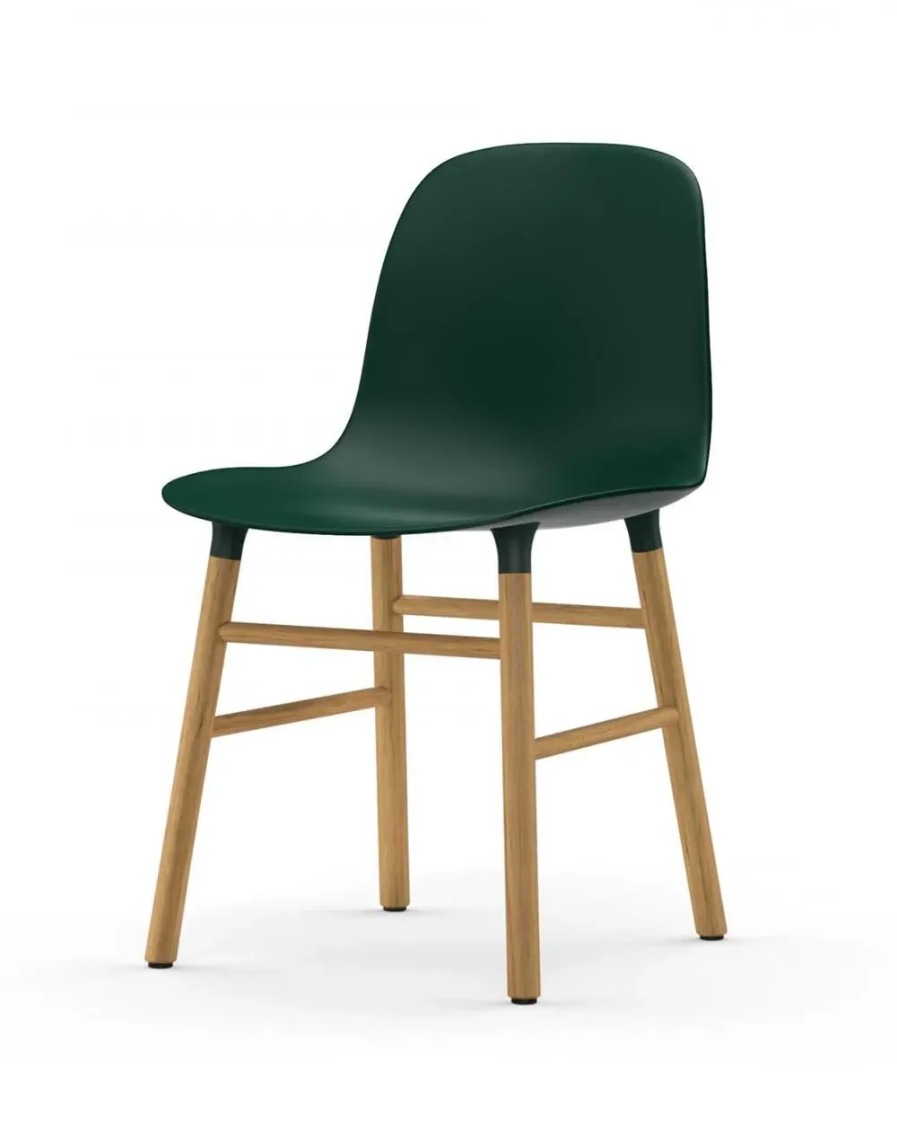 Form Chair with Wooden Legs - White, Oak