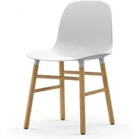 Form Chair with Wooden Legs - White, Oak