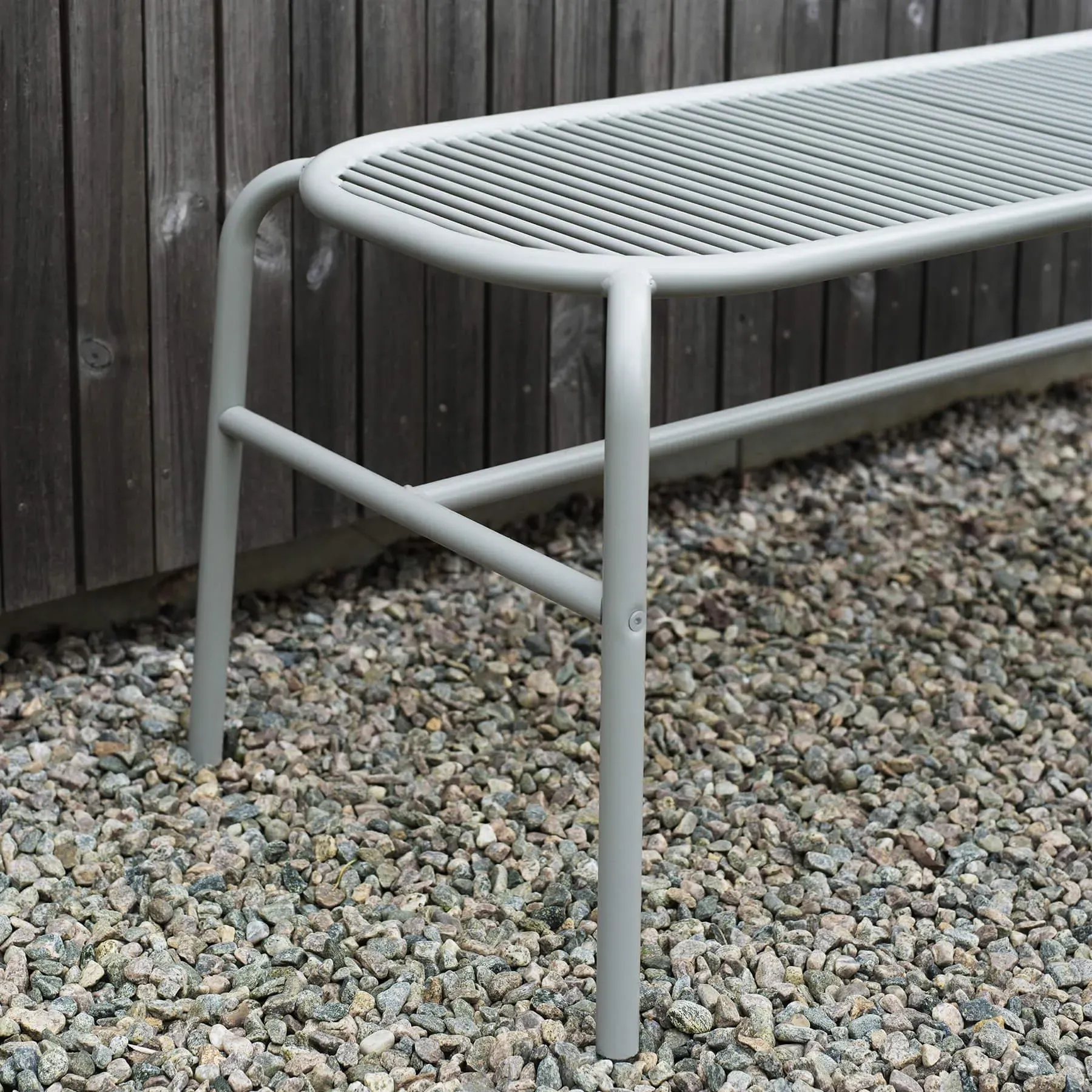 Garden Bench with Wood Seat - Dark Green, Steel