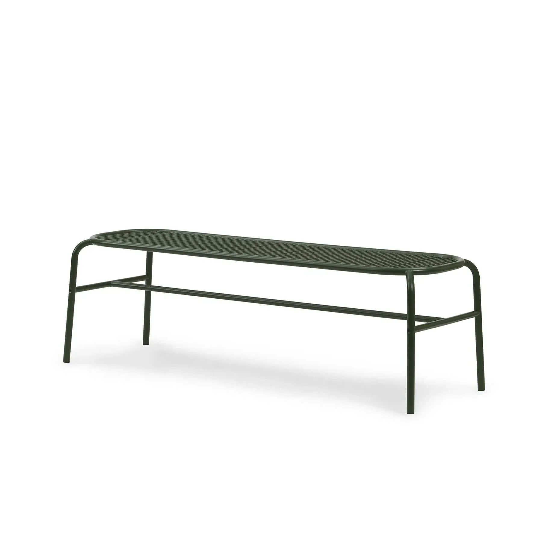Garden Bench with Wood Seat - Dark Green, Steel