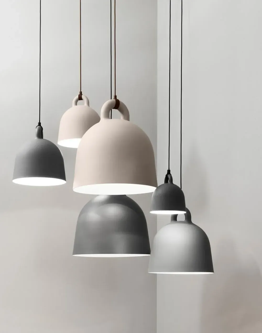 Large Bell Pendant Light - Grey