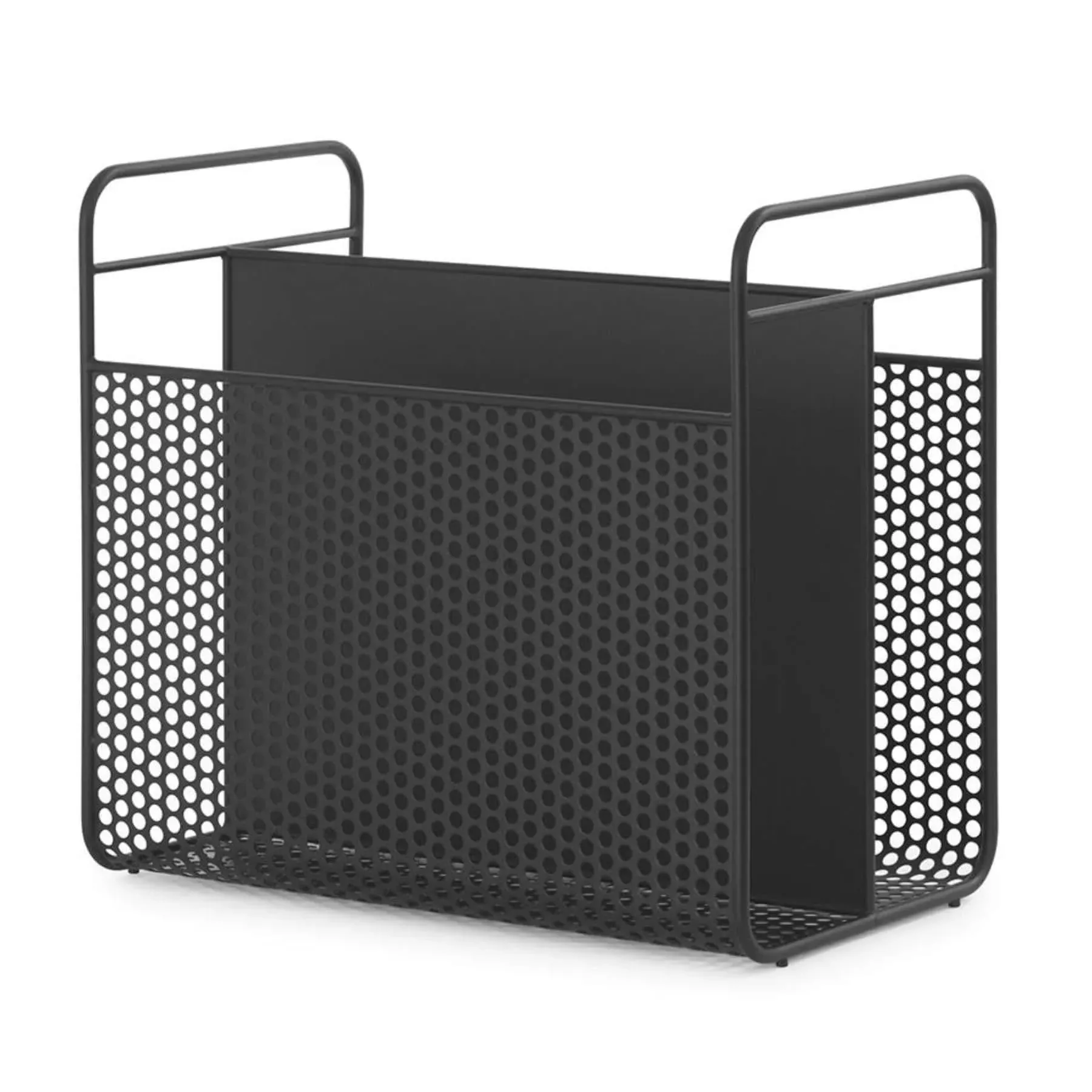 Magazine Rack with Handles - Black, Steel image