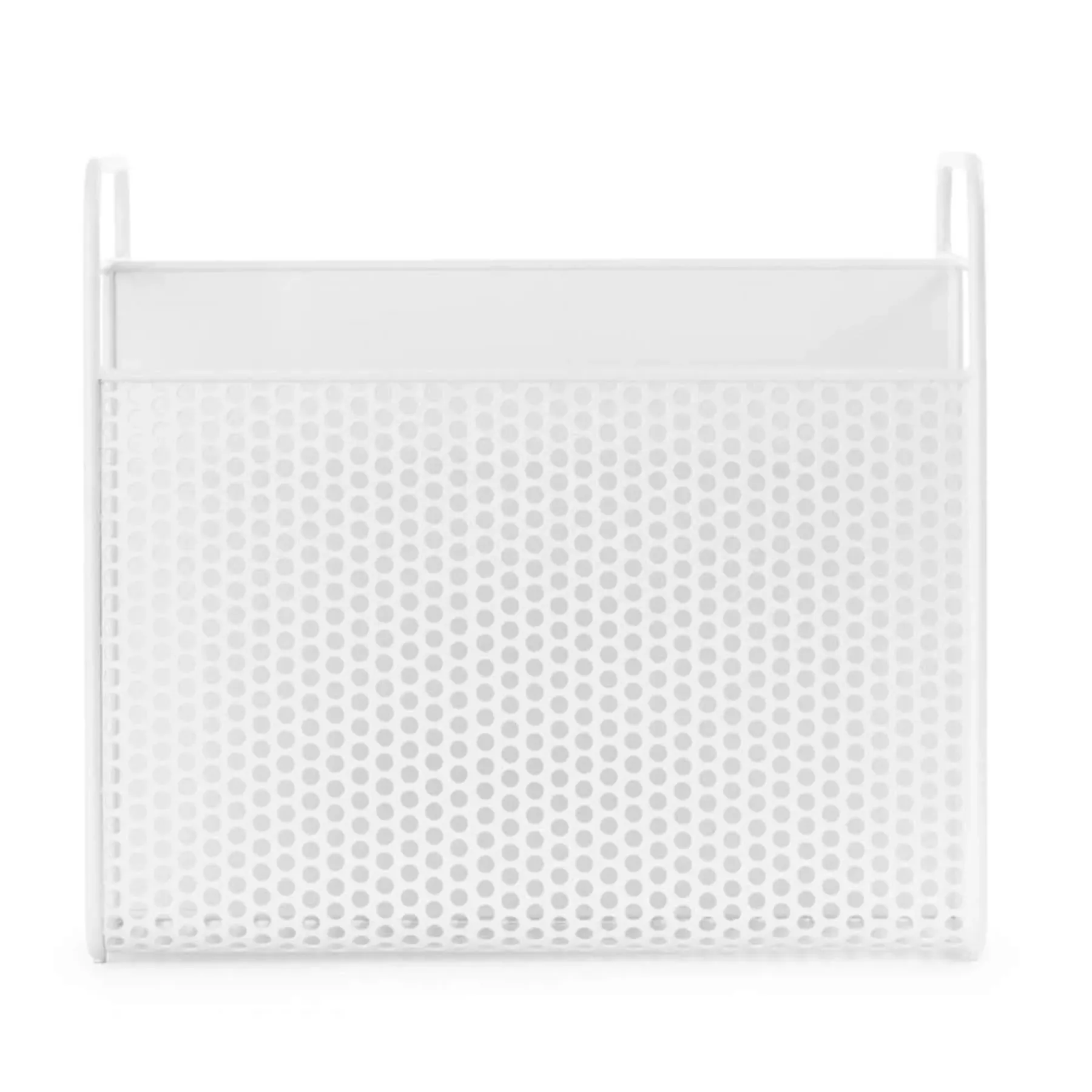 Magazine Rack with Handles - White, Steel