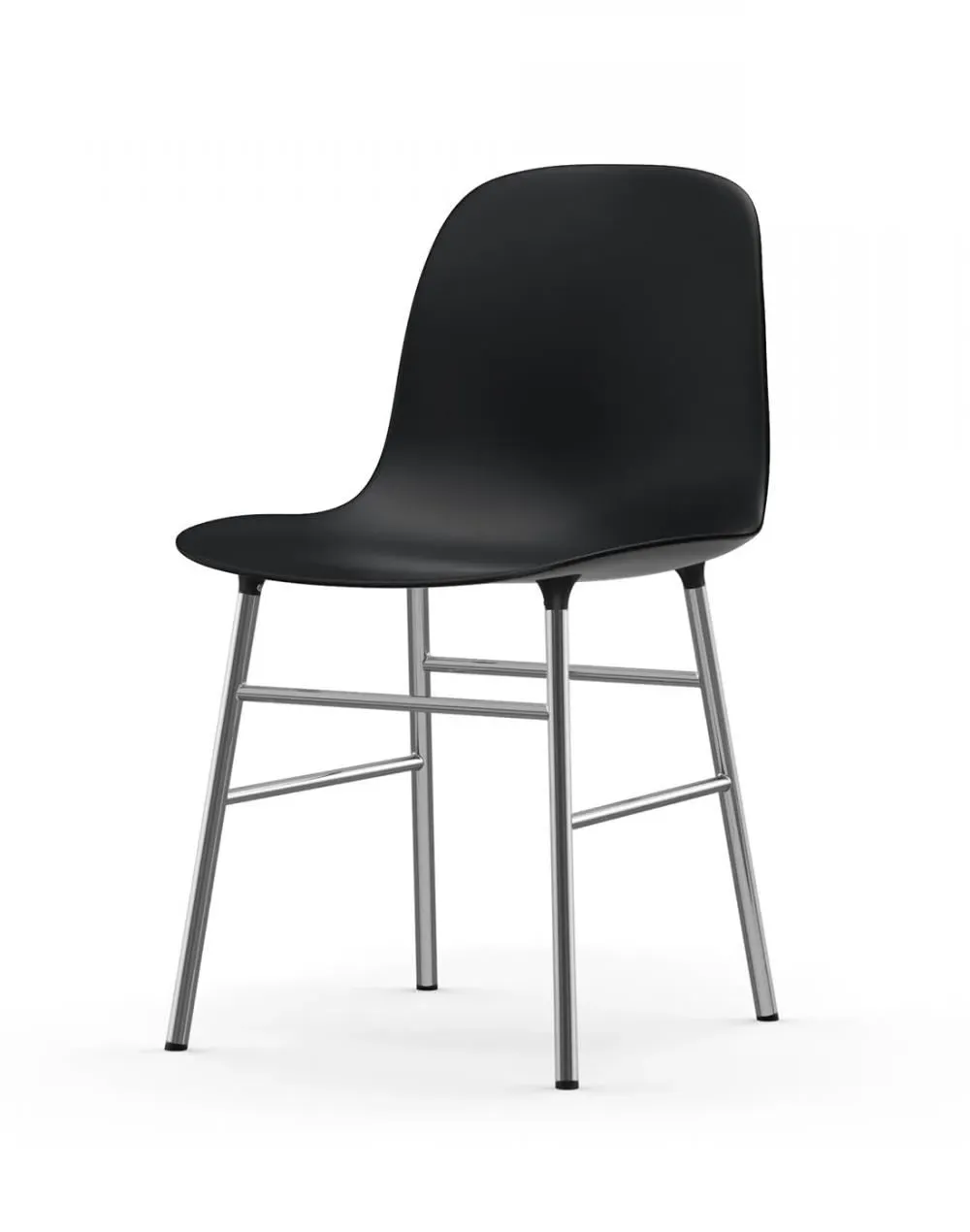 Shell Chair with Metal Legs - Black, Plastic image