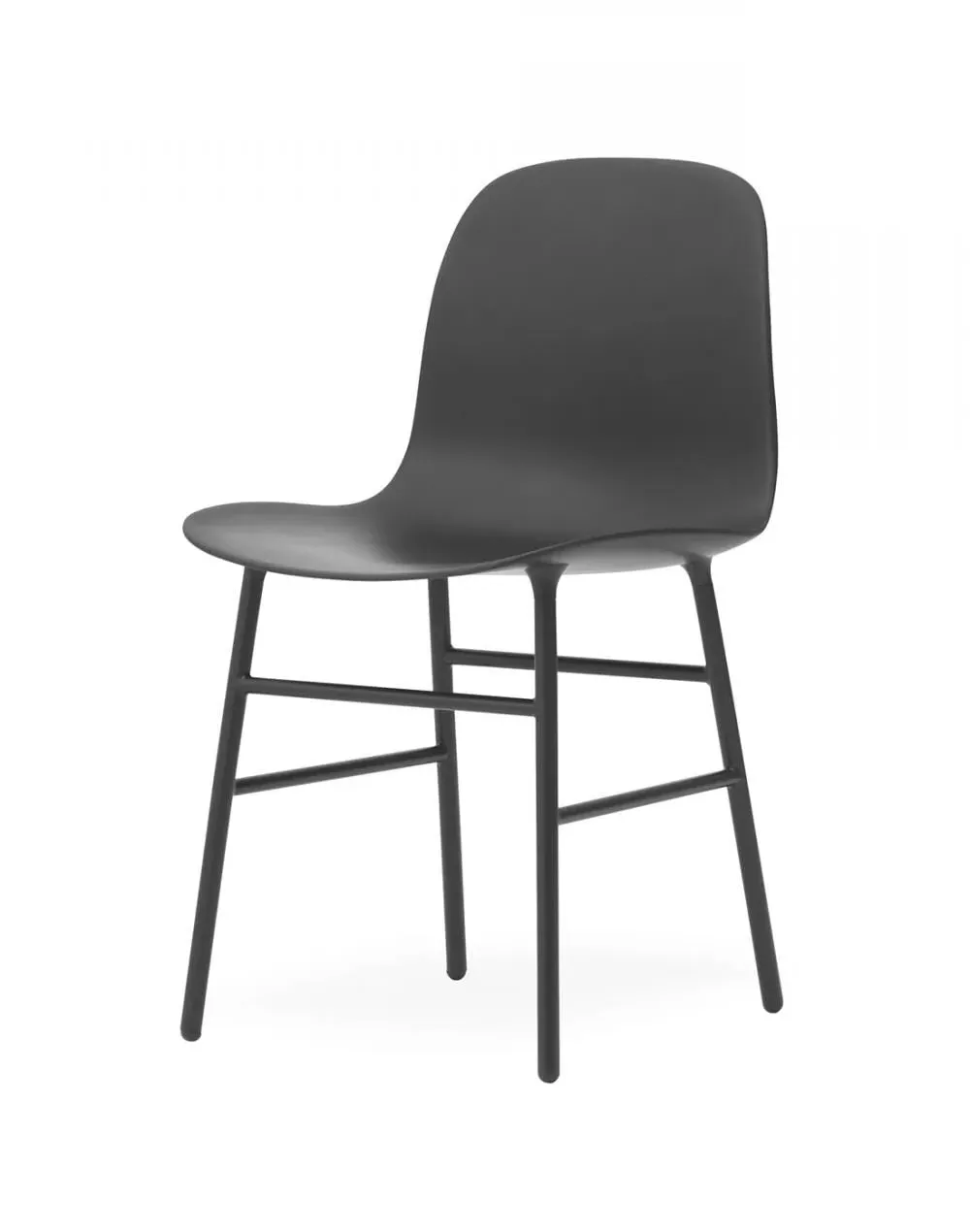 Shell Chair with Metal Legs - Black, Plastic image