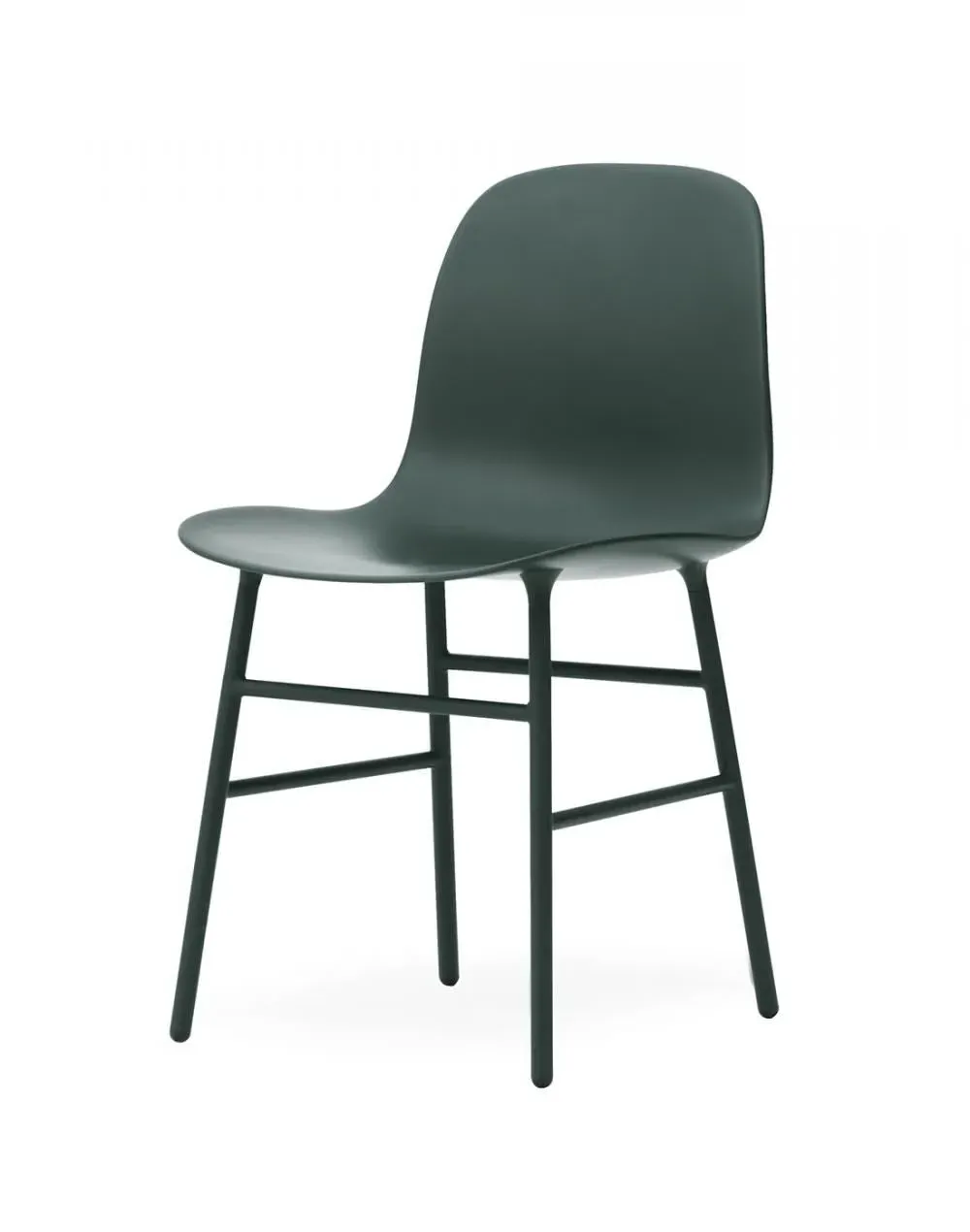 Shell Chair with Metal Legs - Green, Plastic