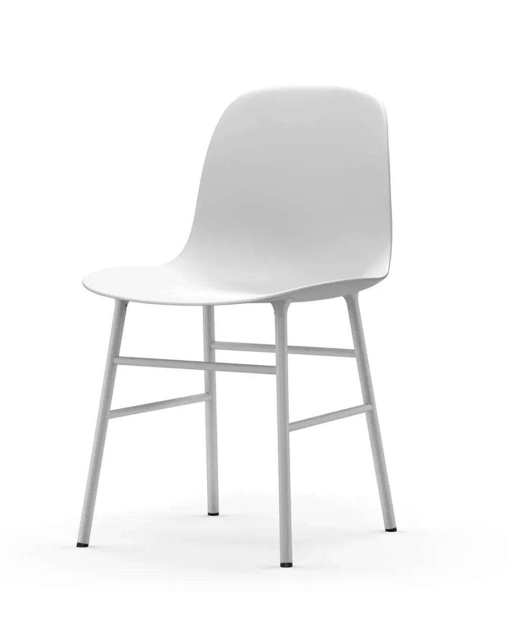 Shell Chair with Metal Legs - Red, Plastic