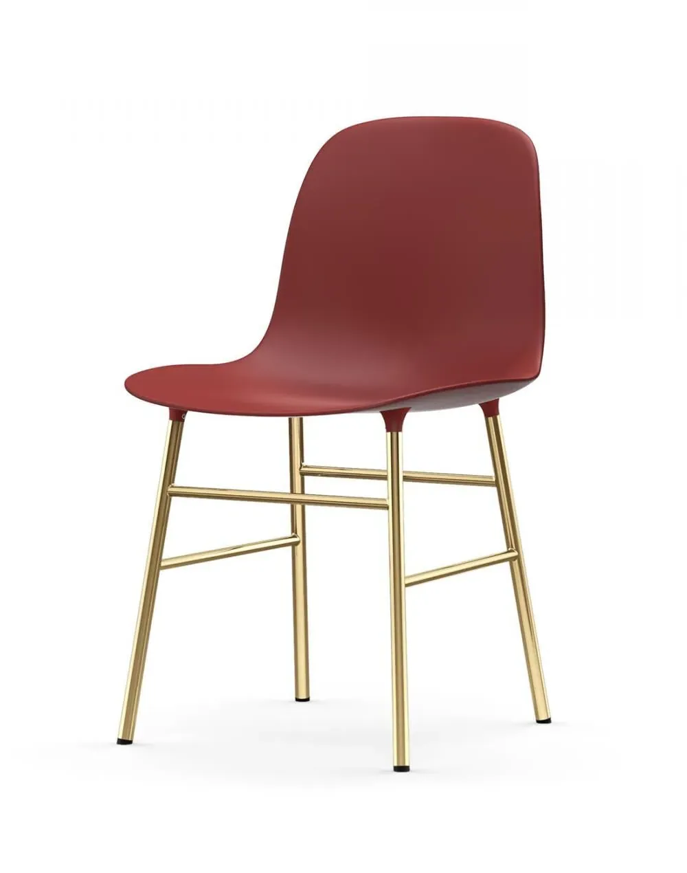 Shell Chair with Metal Legs - Red, Plastic
